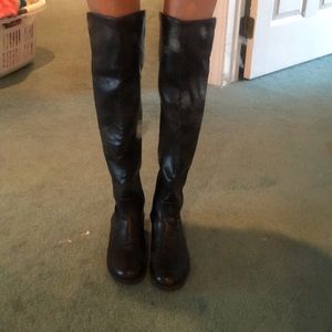 Leather over the knee boots